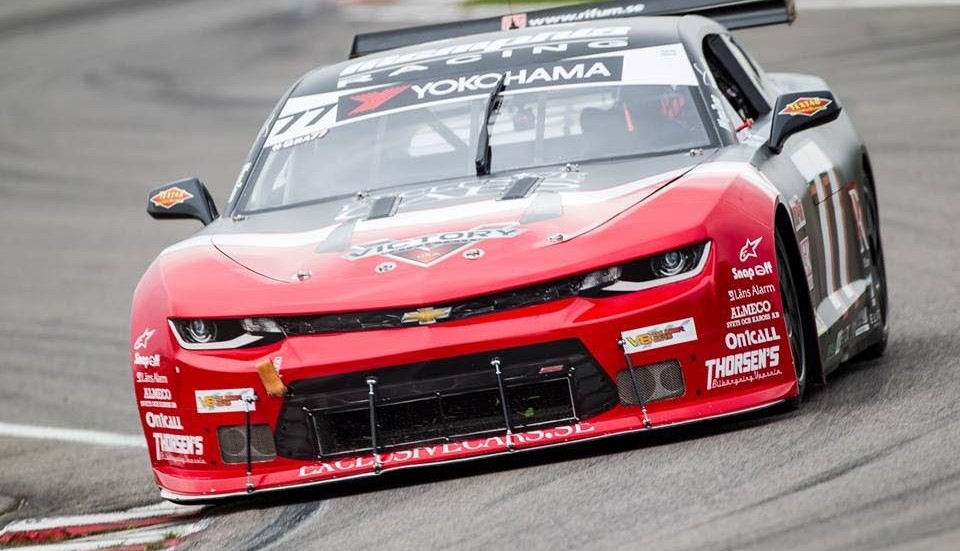 Guldbilen. Alexander Graffs Chevrolet Camaro som fixade segern i tungviktsklassen V8 Thundercars.