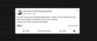 Pendlarna ryckte in när Lena mådde dåligt