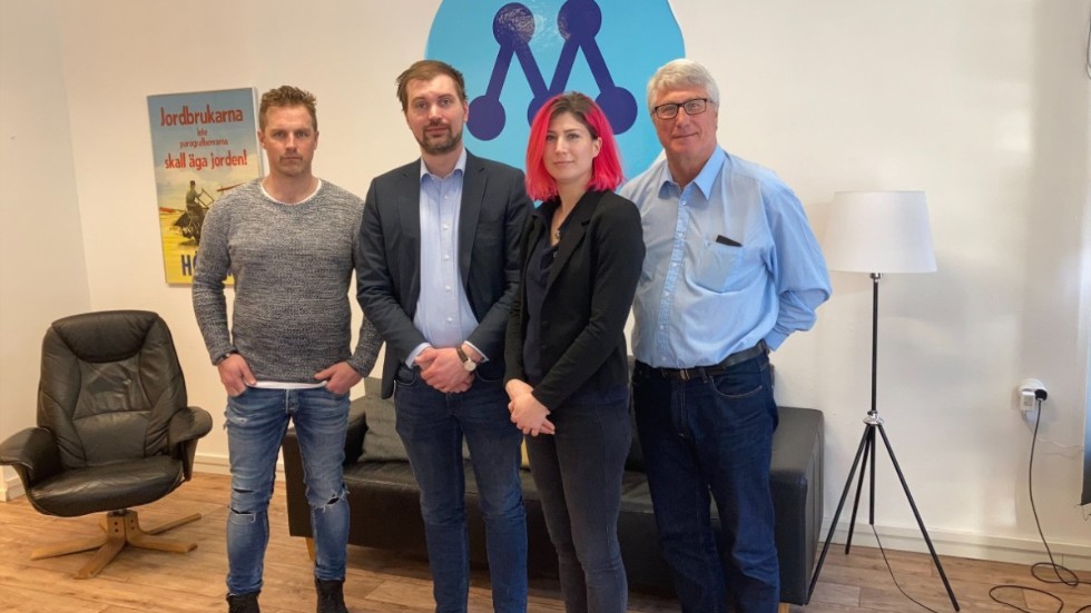 Några av toppnamnen på moderaternas lista i Boden fr v Peter Kristoffersson, Tobias Sundberg, Anna Sellin och Johan Sellin.