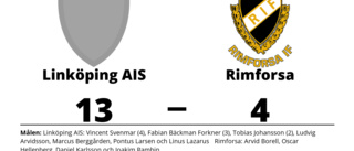 Storförlust när Rimforsa föll mot Linköping AIS i Folkungahallen