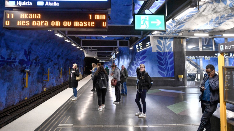 Tunnelbanans blå linje förlängs mellan Akalla och Barkarby. Arkivbild.