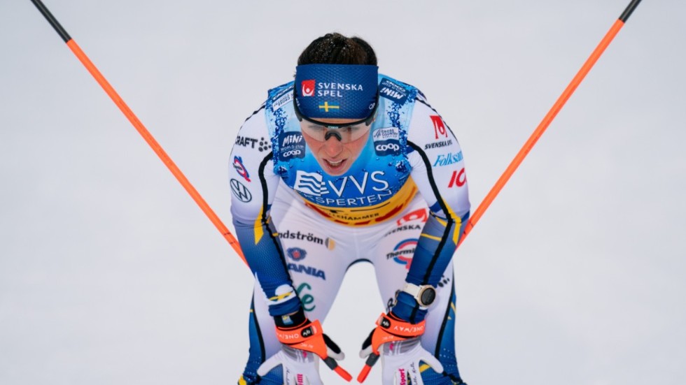 Charlotte Kalla efter 10-kilometersloppet i världscupen i Lillehammer i början av december.