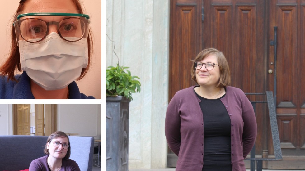 Idag arbetar Jessica Eek (V) 40 procent i vården och 50 procent som politiker, men under våren prioriterade hon sitt arbete som sjuksköterska.