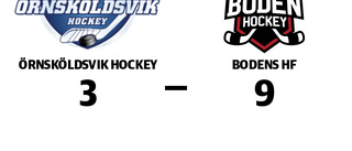 Målfest för Bodens HF borta mot Örnsköldsvik Hockey