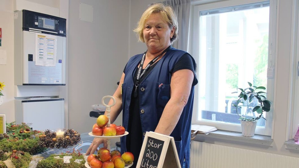 Prylar. Ann-Christin Rahm jobbade som försäljare på höstmarknaden.