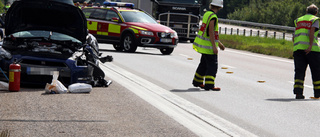 Varningsskylt vid olyckan nerkörd