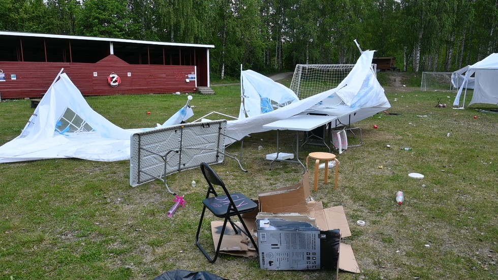 Såhär såg badplatsen vid Mobacken ut torsdag morgon.