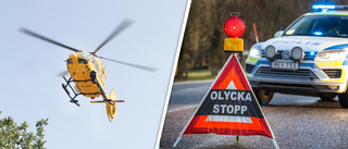 En till sjukhus med helikopter efter trafikolycka