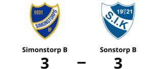 Simonstorp B fixade kryss hemma mot Sonstorp B