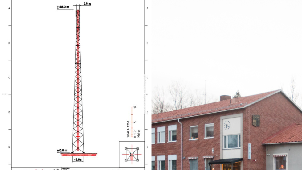 Över Julita skola i Äsköping kommer den 48 meter höga 5G-masten synas, om bygglovet beviljas.
