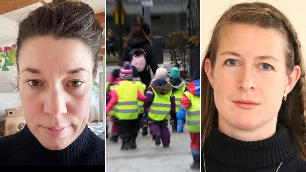 Kristina Lindell (till vänster) och Morlin Schubert (till höger) är två av många föräldrar som är oroliga efter beskedet om ännu ett varsel i den kommunala förskolan.