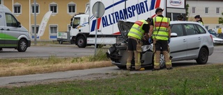 Två fordon i krock - hade stor trafikpåverkan