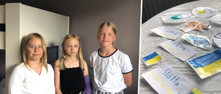 Eskilstunatjejer säljer klistermärken för Ukraina – Disa, 9: "Putin är ett pucko"