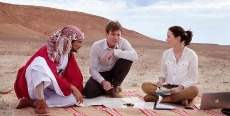 Amr Waked, Ewan McGregor och Emily Blunt.