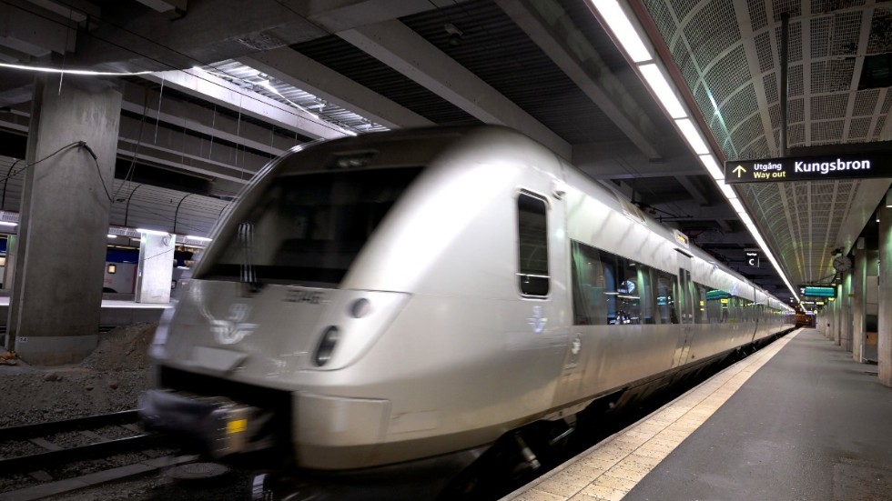 SJ-tåg på Centralstationen i Stockholm. Arkivbild.