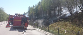 Brand på E22 orsakar köer