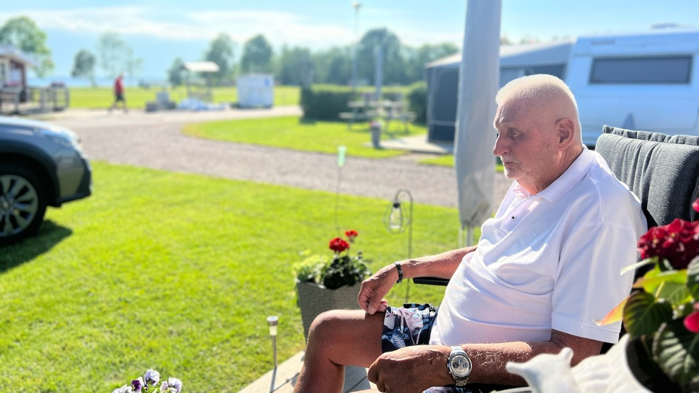 Lars Sandberg har campat på Borensängs camping i 54 år och har inga planer på att någonsin byta campingplats. 