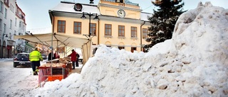 Snön i vägen för torgförsäljare