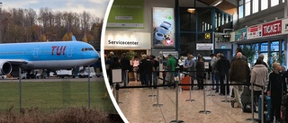 Resenärerna bussas till Arlanda