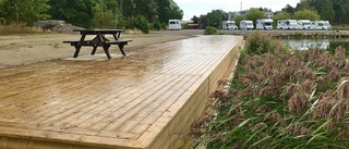 Strandparken byggdes halvvägs – osäkerhet kring marken