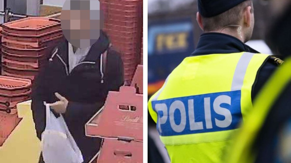 25-åringen filmades av en övervakningskamera när han stal varor i butiken. 