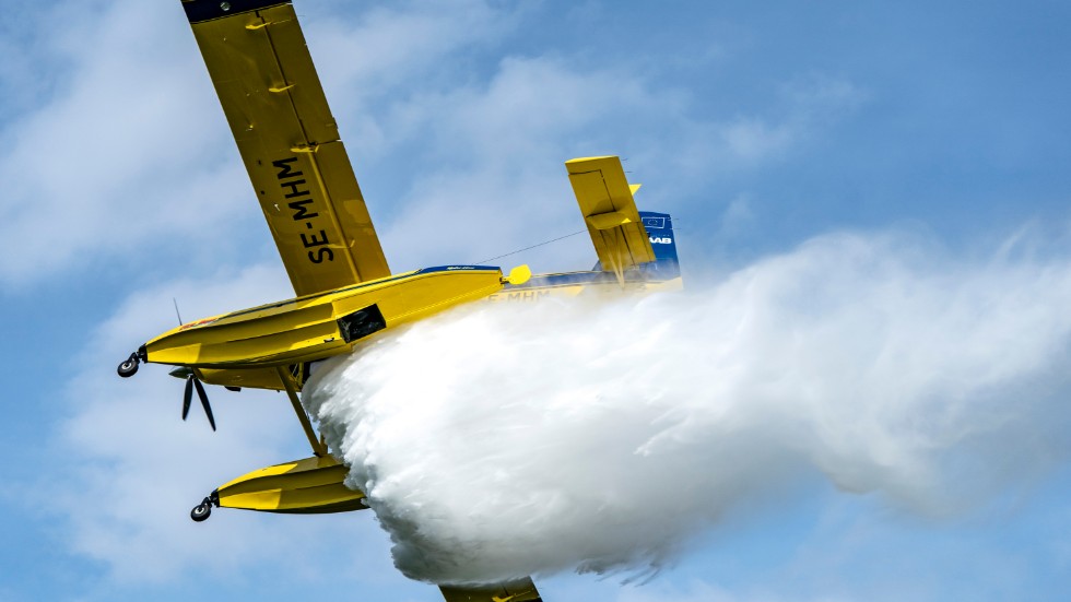Ett brandflygplan från MSB. Arkivbild.