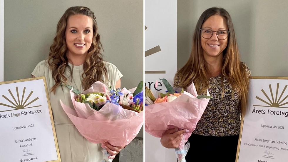 Emilia Lundgren och Malin Bergman Solming ska representera Uppsala län i riksfinalen av Årets unga företagare respektive. Årets företagare.