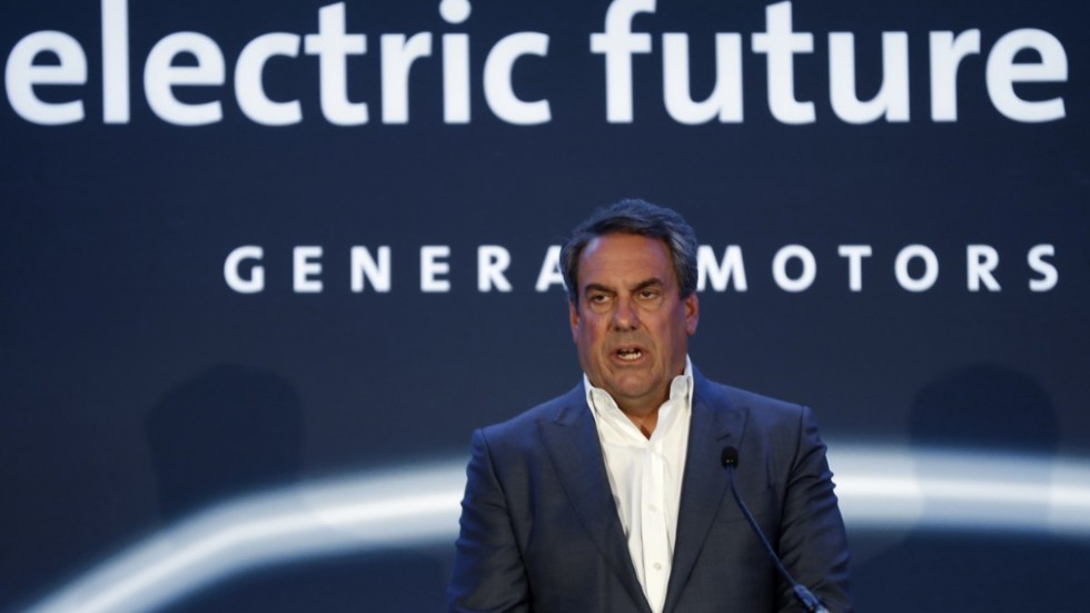 Mark Reuss, styrelseordförande i General Motors stakade ut vägen mot el i fjol. Arkivbild.