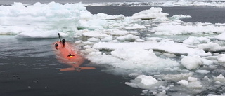 Oroande första titt under "Domedagsglaciären"