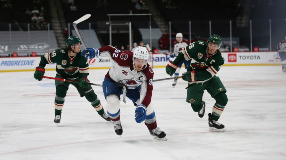 Colorados Gabriel Landeskog under matchen mot Minnesota.
