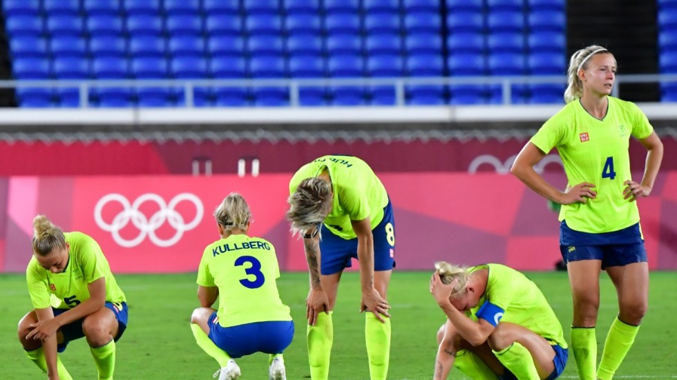 Svenskt depp efter förlusten i OS-finalen.