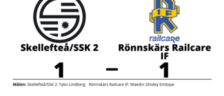 Rönnskärs Railcare IF i ledning i halvtid - men tappade segern mot Skellefteå/SSK 2