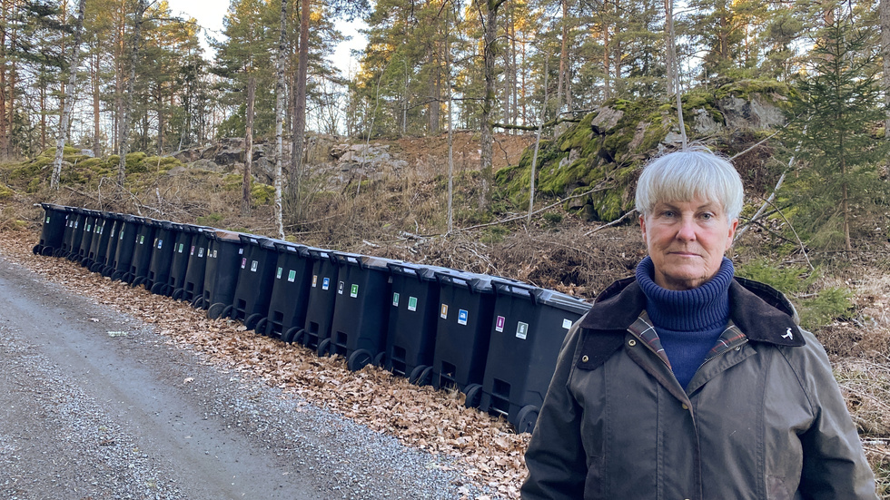 Git Jansson tycker att det är onödigt med så många soptunnor när flera av husen är fritidshus.