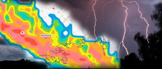 Blixtar och dunder över Nyköping – SMHI: "Ganska ovanligt"