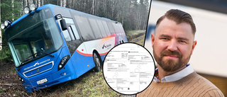 Bussen underkändes – körde sedan i diket på Bensbyvägen