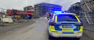 Brand på byggarbetsplats i Strängnäs