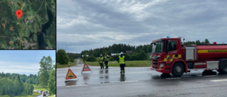 Man död efter olycka på E4 – motorcykel krockade med lastbil • E4 var helt avstängd under räddningsarbetet