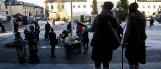 Spontan luciasång vid Stora torget