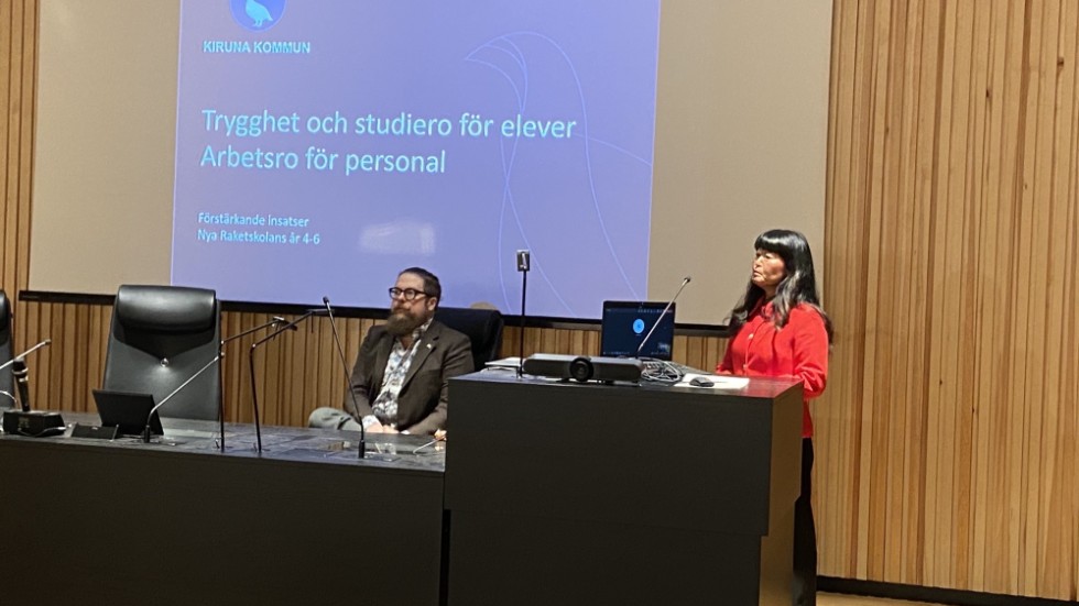 Viktoria Björklund, skolchef i Kiruna, samt Markus Forsberg, kultur- och utbildningsförvaltningen .