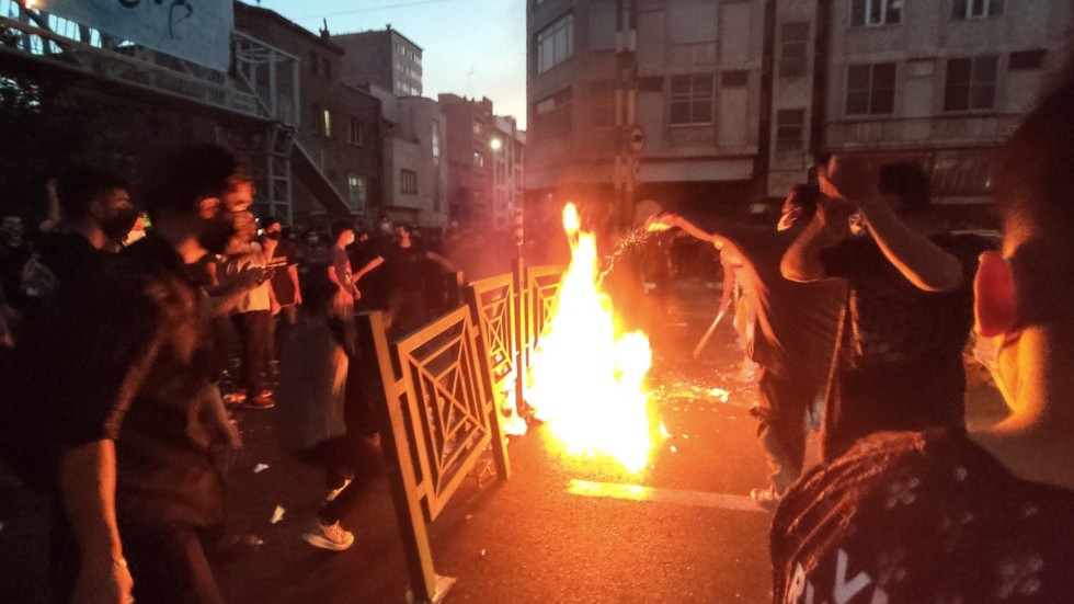 Bild från demonstrationer i Teheran onsdag den 21 september.