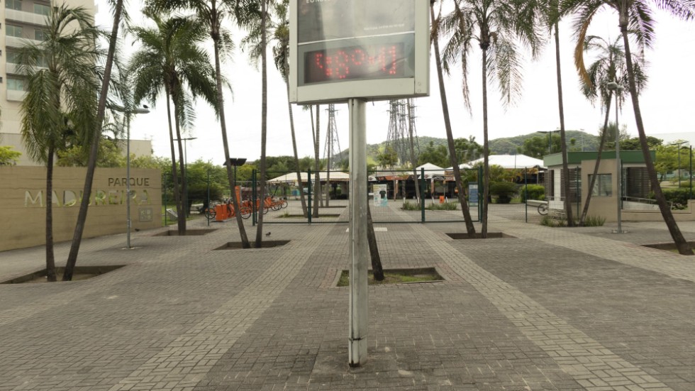 Öde gator i Rio de Janeiro i helgen.