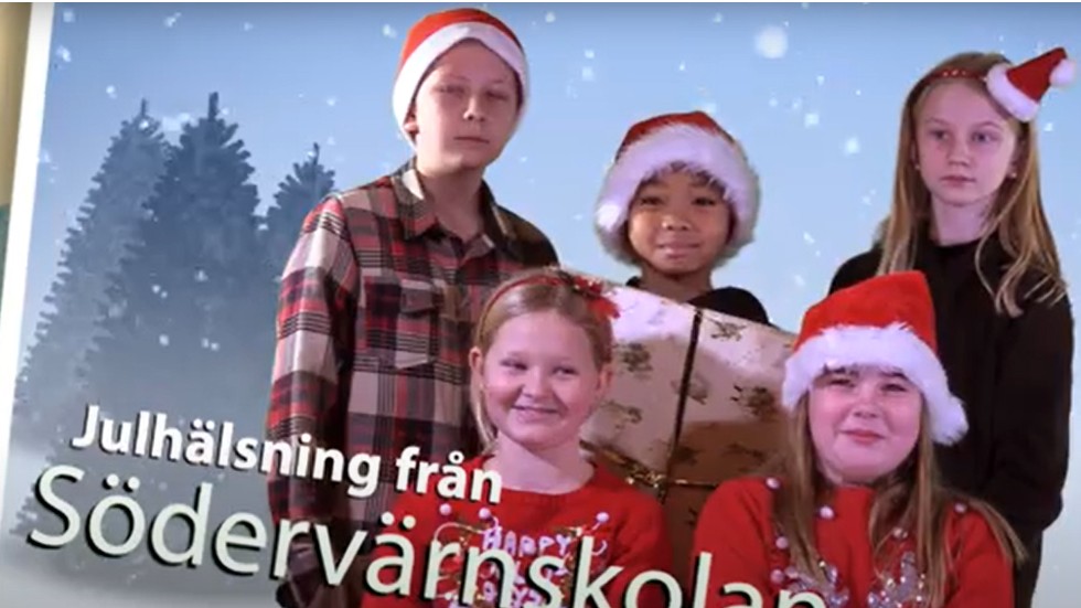 Julhälsning från fyrorna på Södervärnskolan.