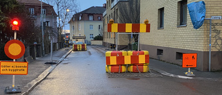 Trafiken påverkas av grävjobbet