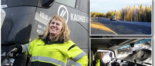 Katarina Westerlund  om att köra Europas tyngsta transporter: ✓Olyckor på vägen ✓Oron om miljötillstånd ✓Flytten till Pajala