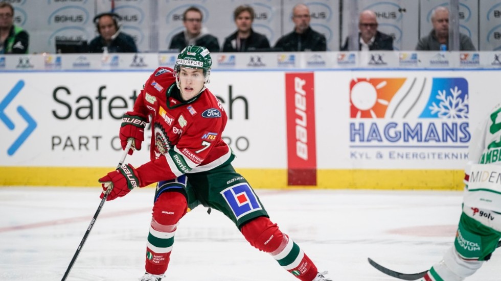 Frölundas Simon Edvinsson finns med i JVM-genrepet i Ängelholm. Arkivbild.