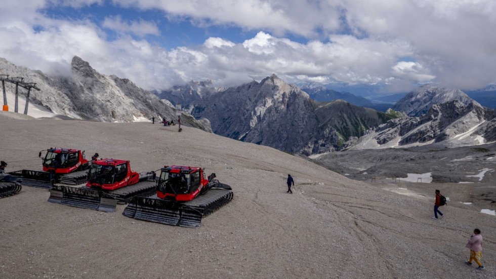 Bild från toppen av berget Zugspitze i Tyskland i juni i år.