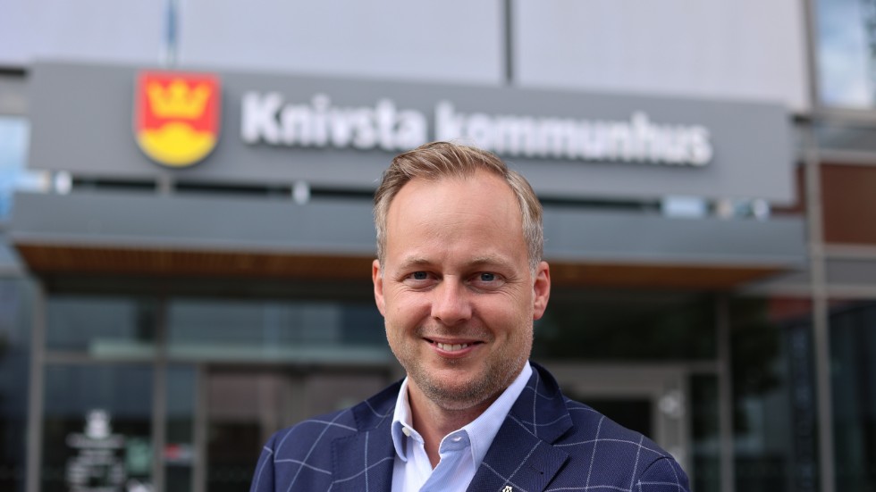 Thor Övrelid (M), förstanamn för Moderaterna i kommunvalet i Knivsta. Enligt preliminära siffror får partiet fyra mandat. Största parti blir Knivsta.nu med nio mandat.