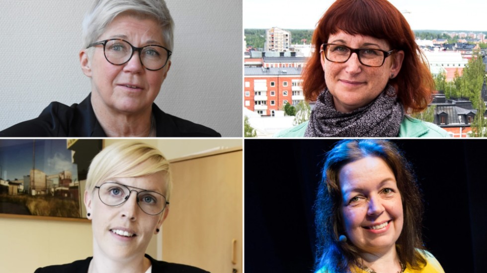 Kvinnlig fyrklöver. Helén Wiklund Wårell, Maria Nordgren, Emma Breheim och Maarit Enbuske föreslås bli toppchefer inom den nya förvaltningsorganisationen.   