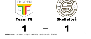 Oavgjort i toppmötet mellan Team TG och Skellefteå