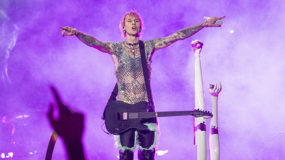 Machine Gun Kelly har turnerat i Europa sedan juni. Arkivbild.